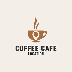Coffee and location logo suitable for coffee shop, cafe or restaurant