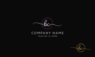 BC CB Signature initial logo template vector