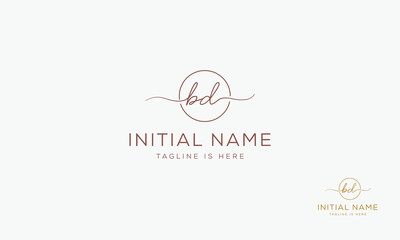BD DB Signature initial logo template vector