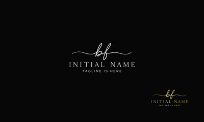BF FB Signature initial logo template vector