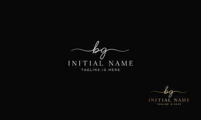 BG GB Signature initial logo template vector