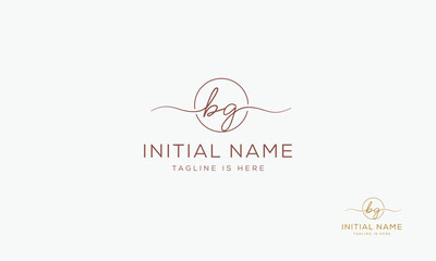 BG GB Signature initial logo template vector