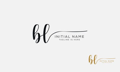 BL LB Signature initial logo template vector
