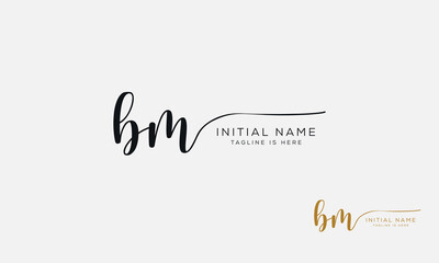 BM MB Signature initial logo template vector