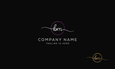 BM MB Signature initial logo template vector