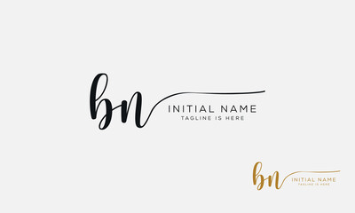 BN NB Signature initial logo template vector
