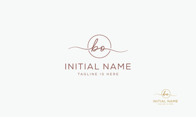 BO OB Signature initial logo template vector

