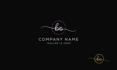 BO OB Signature initial logo template vector
