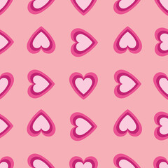 Hearts Valentine's day holiday vector repeat pattern design,pink background