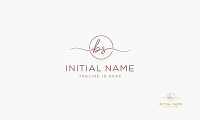 BS SB Signature initial logo template vector
