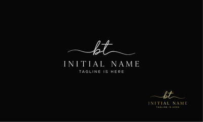 BT TB Signature initial logo template vector
