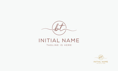 BT TB Signature initial logo template vector