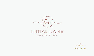 BV VB Signature initial logo template vector
