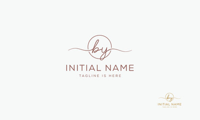 BY YB Signature initial logo template vector