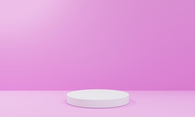 Empty Pink 3d podium for cosmetic product display showcase. Best for cosmetic product presentation. Minimalistic 3d Render