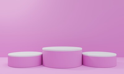 Empty Pink 3d podium for cosmetic product display showcase. Best for cosmetic product presentation. Minimalistic 3d Render