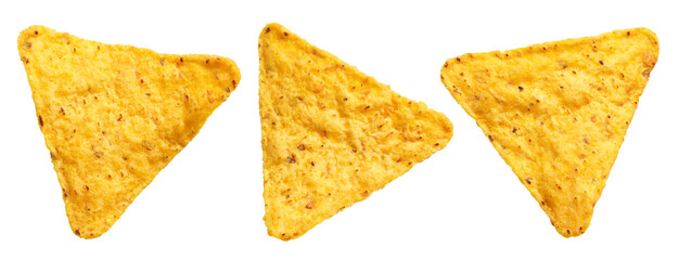 Nachos chips set, isolated on white background