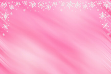 Winter pink crimson rose red saturated bright gradient background with diagonal slanted waves and white snowflakes on the top and sides. The card for congratulation, invitation, party, message.