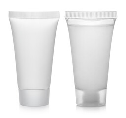 White cream tubes set, isolated on white background