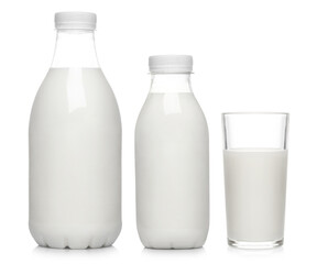 Milk collection, isolated on white background