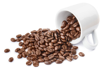 Coffee beans, isolated on white background