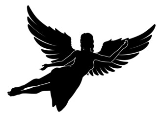 Angel Woman With Wings Silhouette