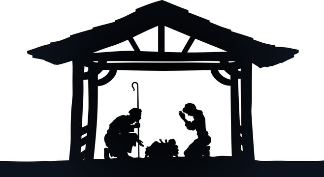 recommend clip art: Christmas Nativity Scene Jesus Manger Silhouette