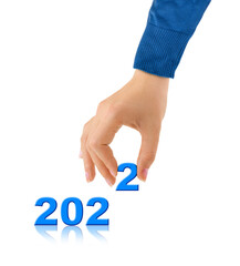 Numbers 2022 and hand