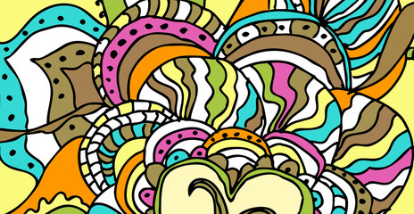 Psychedelic art background. Hippie Style Psychedelic Patterns and Backgrounds.