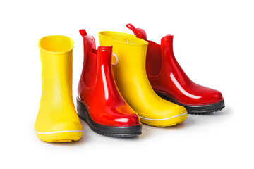 Red and yellow women boots