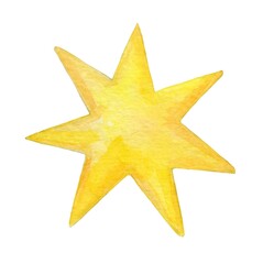 Obraz premium Watercolor yellow star.