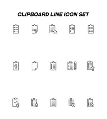 Writing board line icon set. Collection of editable strokes for web sites, applications, advertisements. Line icons of heart, star, chef, pencil as symbol of contract, cafe menu, 