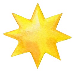 Watercolor yellow star.