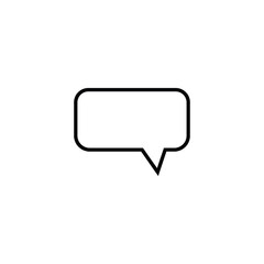 Sing and symbols concept. Single line icon for internet pages, apps, sites, banners, flyers. Line icon of speech bubble in form of rounded rectangle