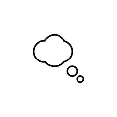Sing and symbols concept. Single line icon for internet pages, apps, sites, banners, flyers. Line icon of speech bubble as sign of dialogue and speech in form of cloud