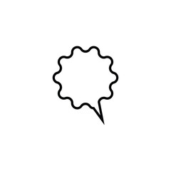 Sing and symbols concept. Single line icon for internet pages, apps, sites, banners, flyers. Line icon of speech bubble in form of star with rounded corners