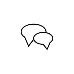 Sing and symbols concept. Single line icon for internet pages, apps, sites, banners, flyers. Line icon of circlural speech bubbles as symbol of speech or dialogue