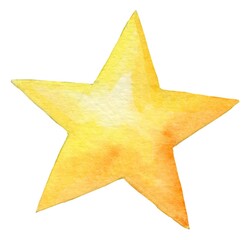 Watercolor yellow star.