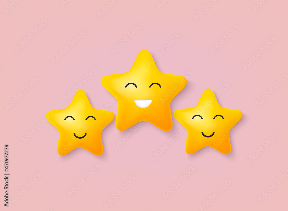 Poster rating stars icon for review product. vector customer review concepts. reviews stars with good and b