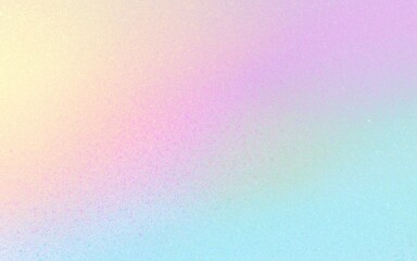 Holographic grainy gradient. Warm unicorn rainbow background for beauty banner or poster. Subtle light trendy texture with stipple effect.