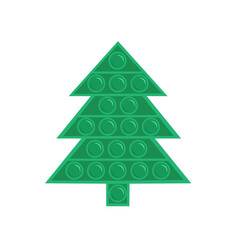 Pop it fidget toy, evergreen tree, spruce. Vector Illustration for printing, backgrounds, covers, packaging, greeting cards, posters, stickers, textile, seasonal design. Isolated on white background.