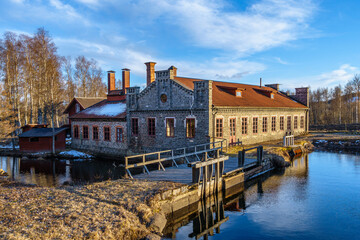 Fototapeta premium Old brass manufacturing building in Norberg