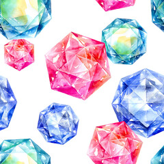 Watercolor gemstones pattern