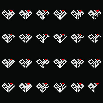 SUA to SUZ letter logo creative design, Multiple triple letter logo design