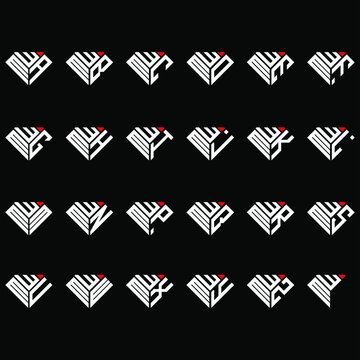 MWA to MWZ letter logo creative design, Multiple triple letter logo design