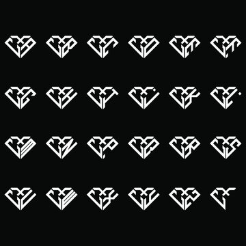 CXA to CXZ letter logo creative design, Multiple triple letter logo design