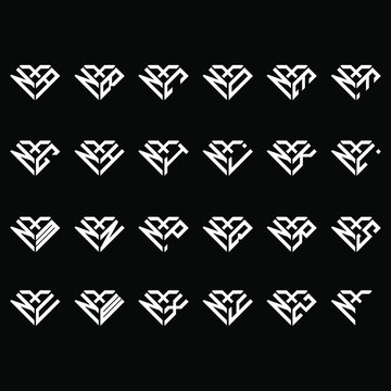 NXA to NXZ letter logo creative design, Multiple triple letter logo design