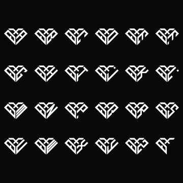 QXA to QXZ letter logo creative design, Multiple triple letter logo design