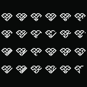 SXA to SXZ letter logo creative design, Multiple triple letter logo design