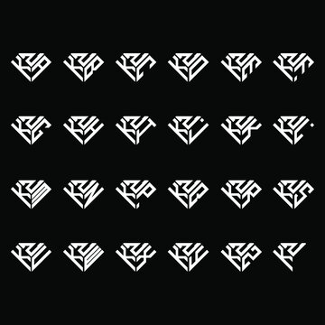 KZA to KZZ letter logo creative design, Multiple triple letter logo design